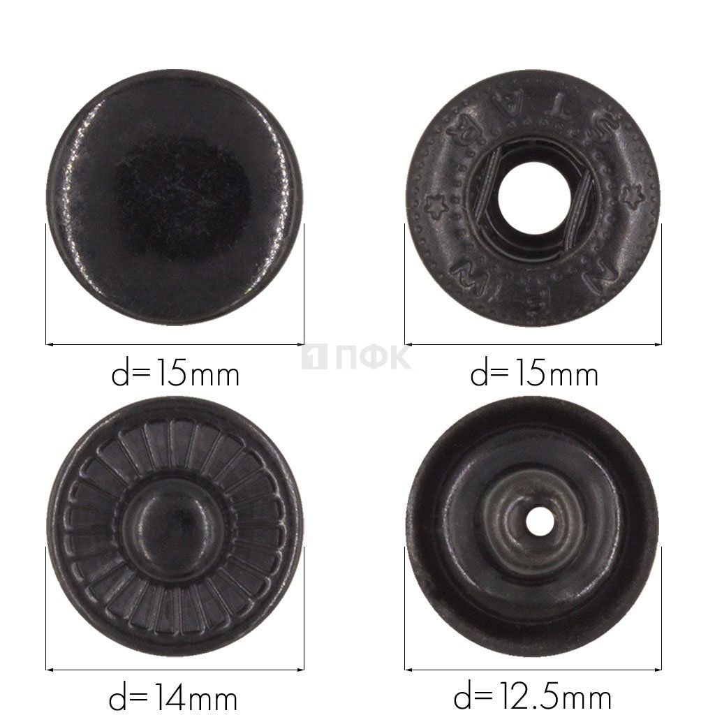 Кнопка для одежды 15мм Альфа латунь цв оксид (уп 720шт) NEW STAR — ПФКР Кнопка для одежды 15мм Альфа латунь цв оксид (уп 720шт) NEW STAR