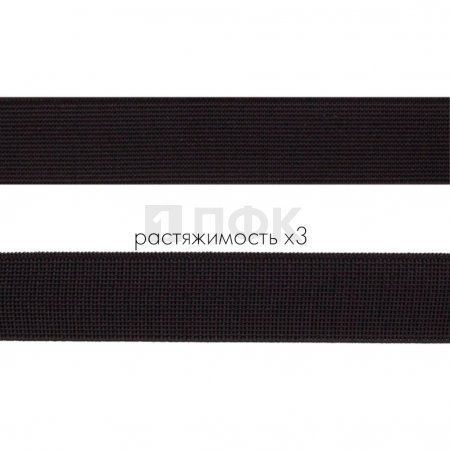 Резинка тканая 20мм 12 гр/м цв черный (уп 50м/400м)