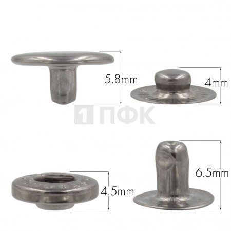 Кнопка для одежды 12,5мм Альфа сталь цв никель тем (уп 1440шт) STRONG Кнопка для одежды 12,5мм Альфа сталь цв никель тем (уп 1440шт) STRONG