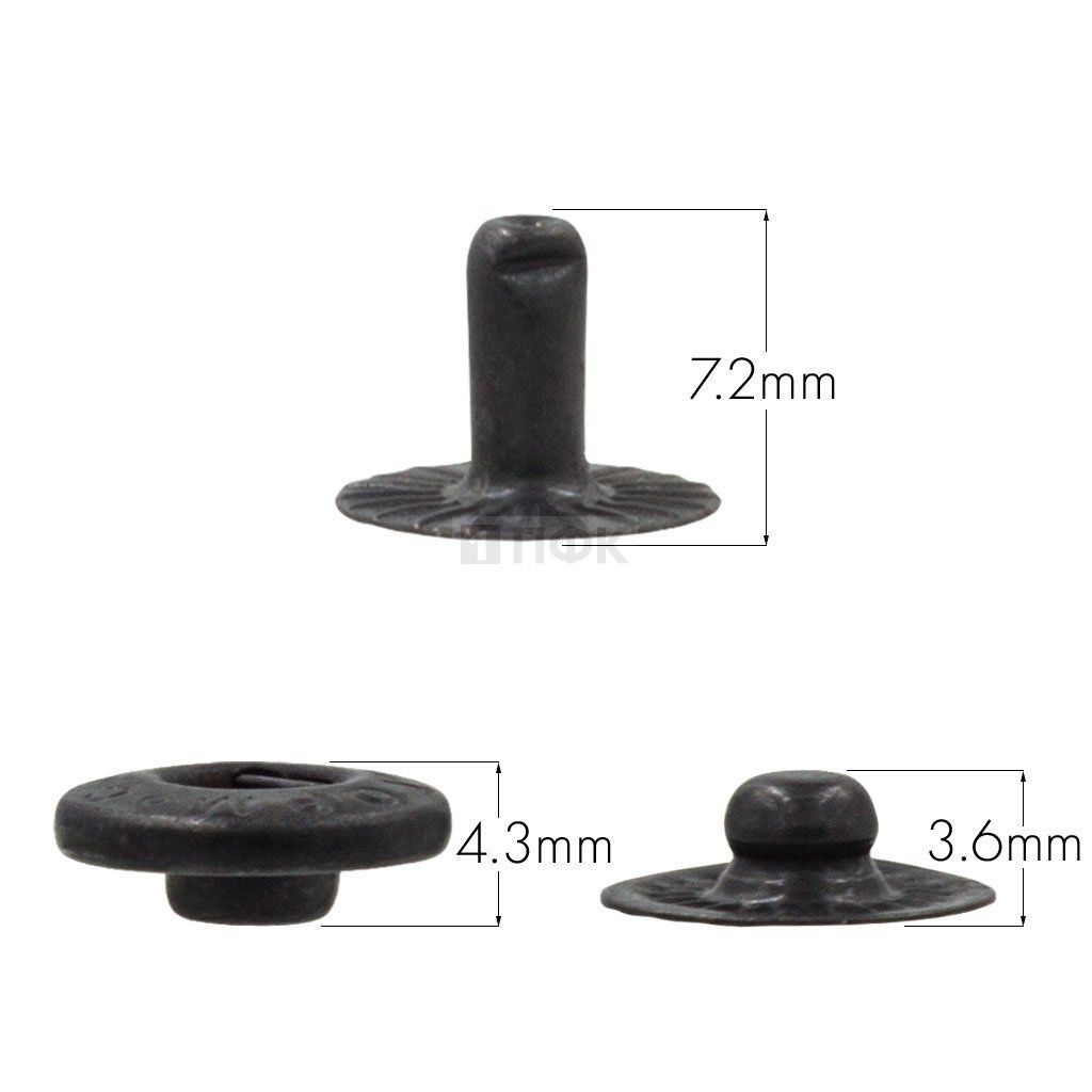 3 Части кнопки для одежды 12,5мм Альфа нерж цв оксид (уп 1440шт) STORM 