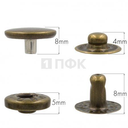 Кнопка для одежды 15мм Альфа нерж цв антик (уп 720шт) DNG