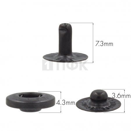 3 Части кнопки для одежды 12,5мм Альфа сталь цв оксид (уп 1440шт) STRONG