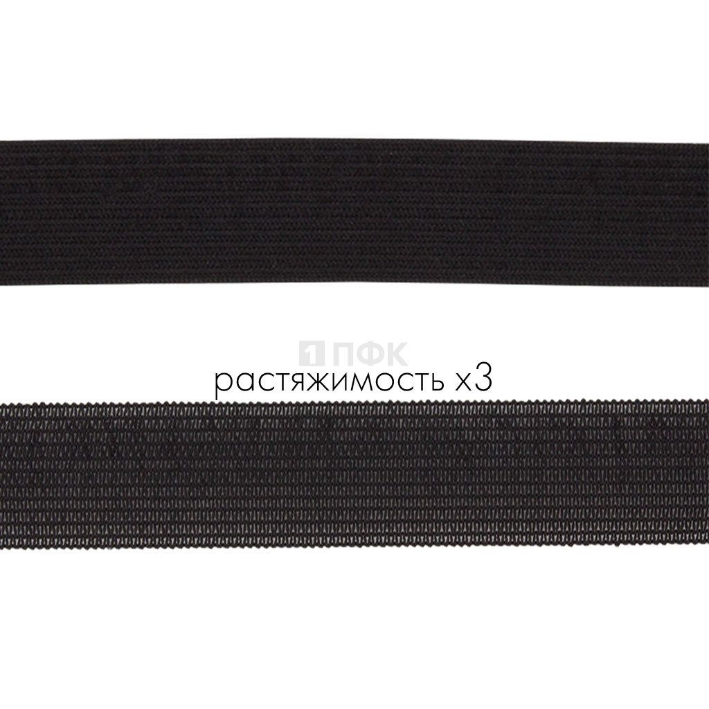 Резинка вязанная 20мм 6 гр/м цв черный (рул 40м/уп 600м)