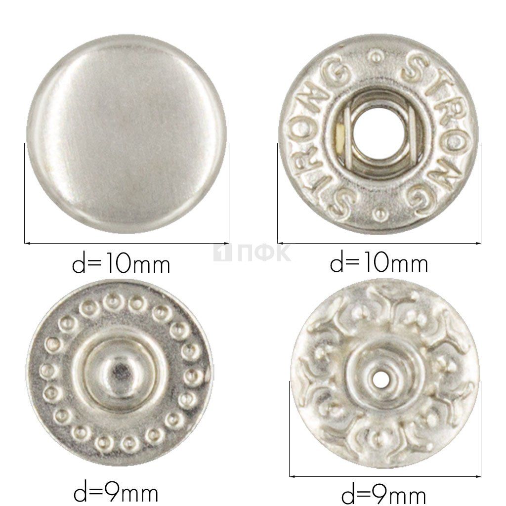 Кнопка для одежды 10мм Альфа сталь цв никель (уп 1440шт) STRONG — ПФКР Кнопка для одежды 10мм Альфа сталь цв никель (уп 1440шт) STRONG