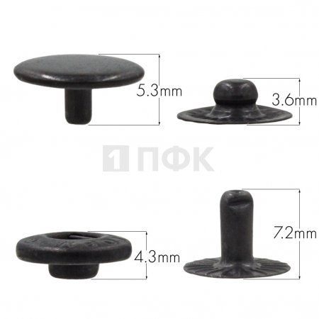 Кнопка для одежды 12,5мм Альфа нерж цв оксид (уп 1440шт) STORM Кнопка для одежды 12,5мм Альфа нерж цв оксид (уп 1440шт) STORM