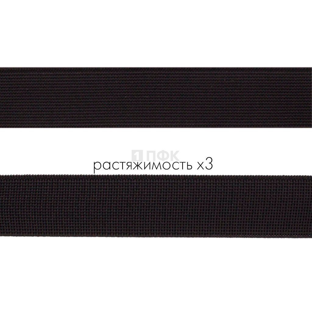 Резинка тканая 20мм 13.6 гр/м цв черный (уп 40м/800м)