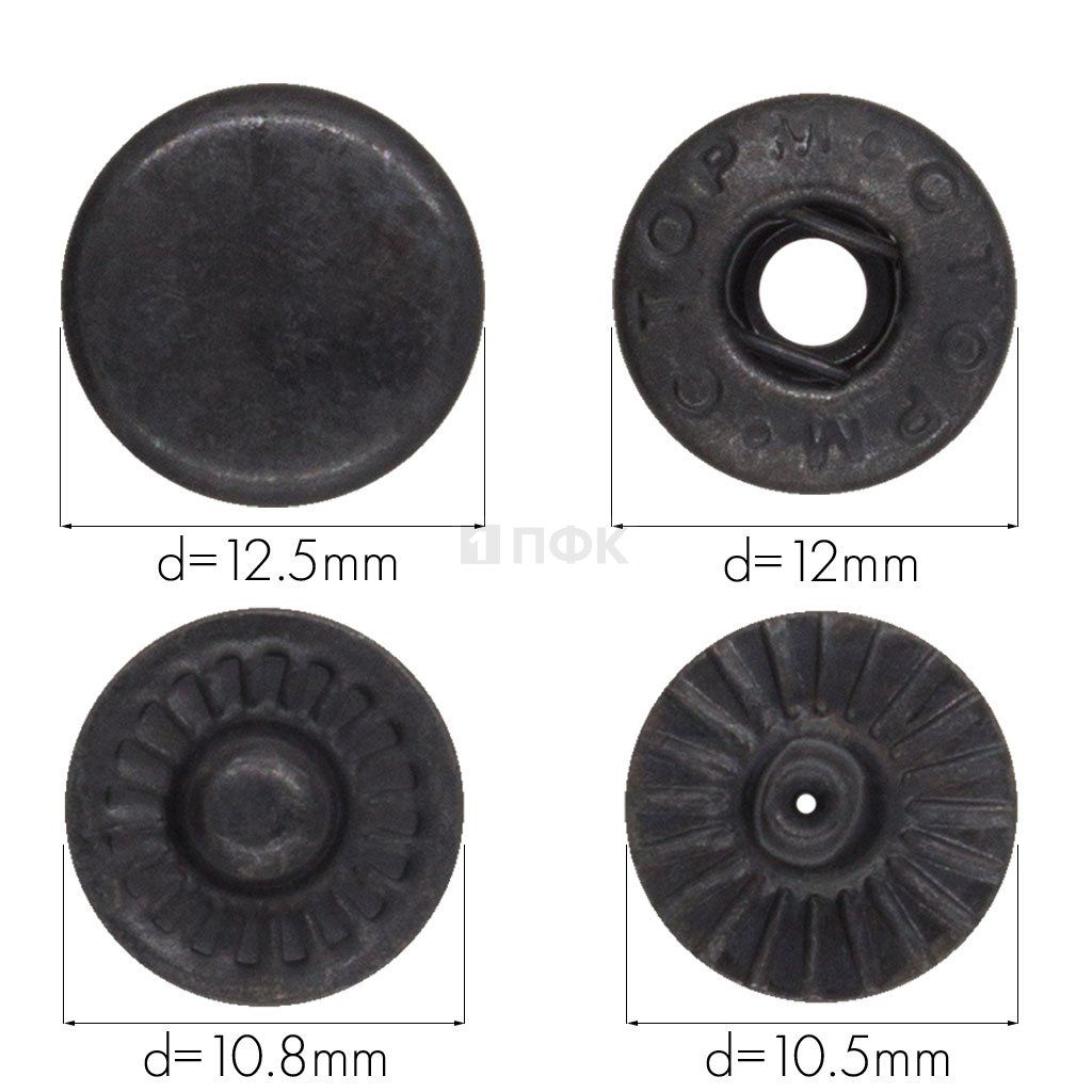 Кнопка для одежды 12,5мм Альфа сталь цв оксид (уп 1440шт) STORM — ПФКР Кнопка для одежды 12,5мм Альфа сталь цв оксид (уп 1440шт) STORM