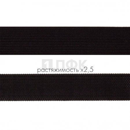 Резинка вязанная 25мм 8.33 гр/м цв черный (рул 40м/уп 480м) Резинка вязанная 25мм 8.33 гр/м цв черный (рул 40м/уп 480м)