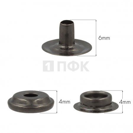 3 Части кнопки для одежды 15мм №61 сталь цв никель тем (уп 720шт) STRONG