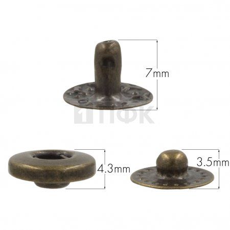 3 Части кнопки для одежды 12,5мм Альфа латунь цв антик (уп 1440шт) NEW STAR 3 Части кнопки для одежды 12,5мм Альфа латунь цв антик (уп 1440шт) NEW STAR