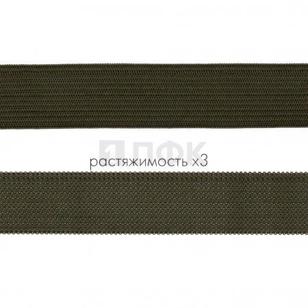 Резинка вязанная 20мм 7.4 гр/м цв хаки (рул 40м/уп 600м)