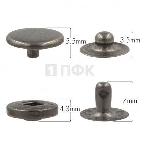 Кнопка для одежды 12,5мм Альфа сталь цв никель тем (уп 1440шт) NEW STAR Кнопка для одежды 12,5мм Альфа сталь цв никель тем (уп 1440шт) NEW STAR