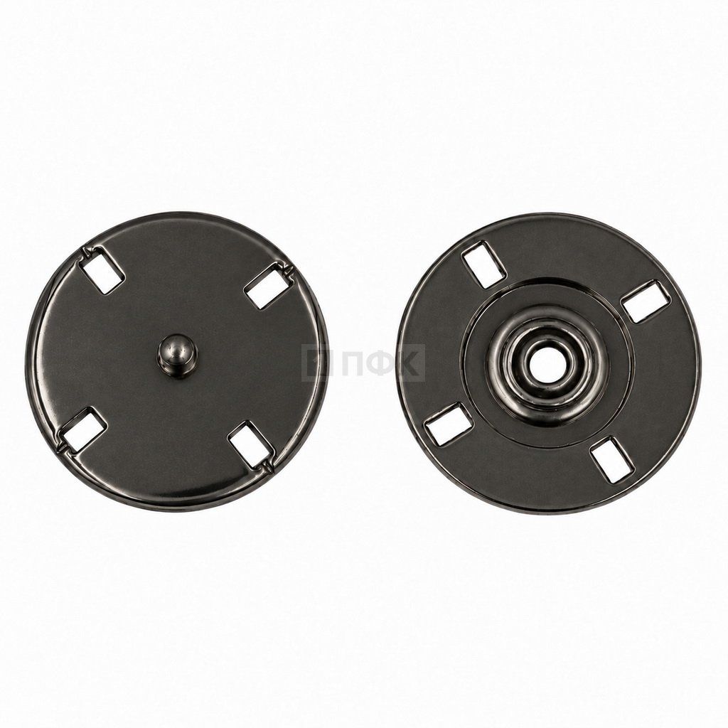 Кнопка пришивная декоративная YM-0325 25мм цв никель тем (уп 100шт/кор 1000шт)