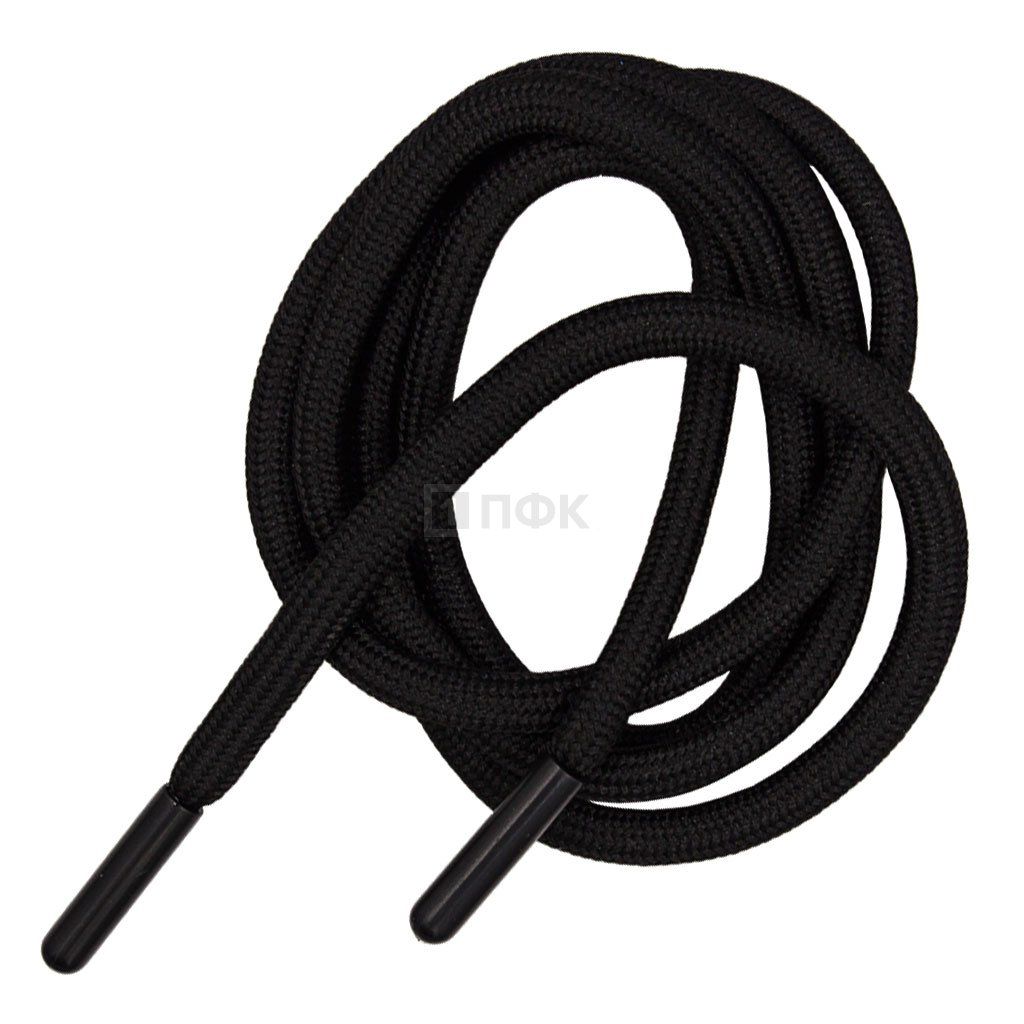 Шнурок 6мм 120см цв 322 черный (уп 100шт/2500шт) — ПФКР Шнурок 6мм 120см цв 322 черный (уп 100шт/2500шт)
