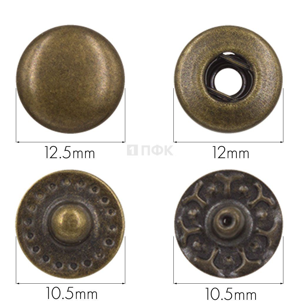 Кнопка для одежды 12,5мм Альфа латунь цв антик (уп 1440шт) NEW STAR — ПФКР Кнопка для одежды 12,5мм Альфа латунь цв антик (уп 1440шт) NEW STAR