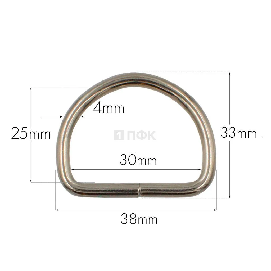 Полукольцо 30мм (толщ 4мм) цв никель (уп 200шт/3000шт) сварное