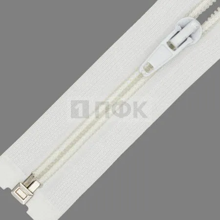 Молния спиральная (витая) тип 5 80см разъем цв 101 белый (уп 100шт) улучшен 18гр/рулонка 3,2гр/бег Молния спиральная (витая) тип 5 80см разъем цв 101 белый (уп 100шт) улучшен 18гр/рулонка 3,2гр/бег