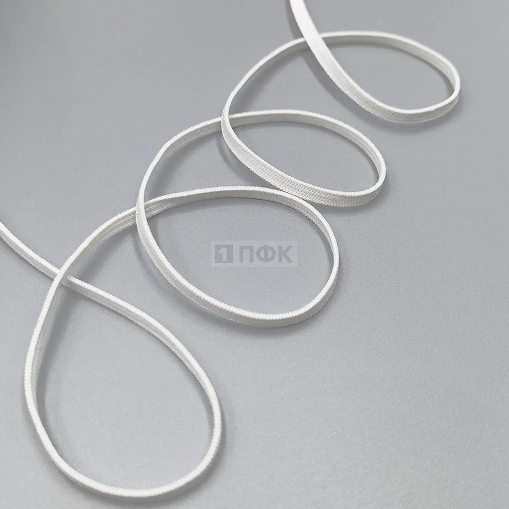 Резинка вязанная 04мм цв белый (уп 300м/5400м) бобина