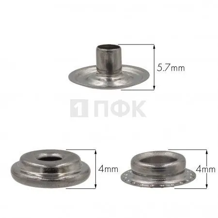 3 Части кнопки для одежды 15мм №61 латунь цв никель тем (уп 720шт) NEW STAR