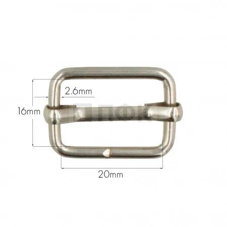 Пряжка регулировочная 20мм (толщ 2,6мм) цв никель (уп 500шт/10000шт) Китай